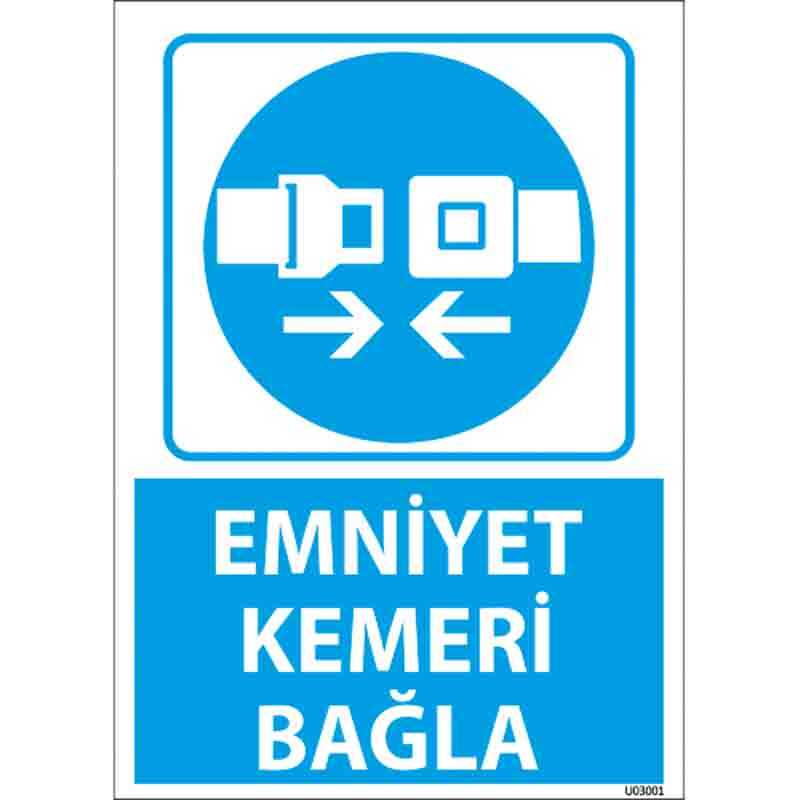 Emniyet Kemeri Bağla Uyarı Levhası