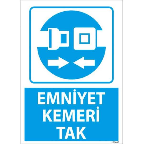 Emniyet Kemeri Tak Uyarı Levhası