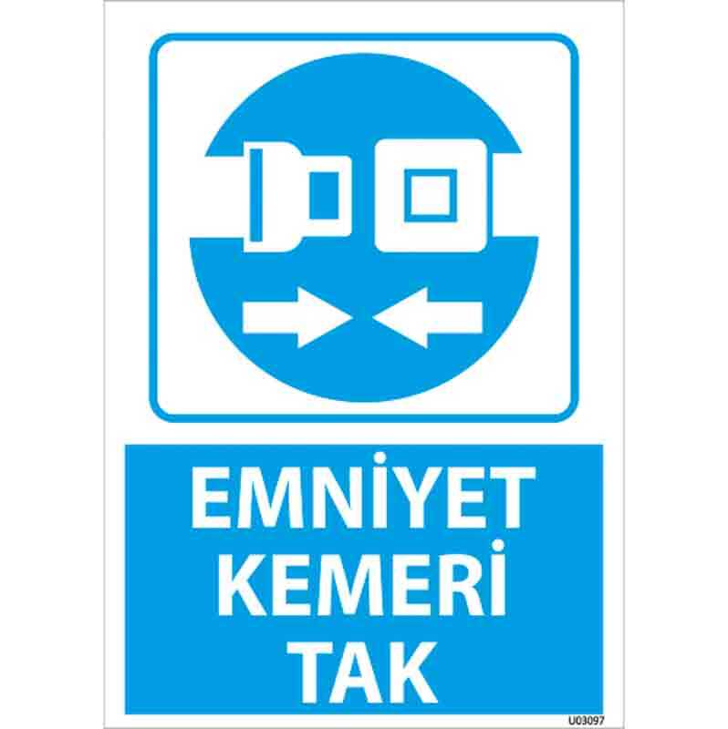 Emniyet Kemeri Tak Uyarı Levhası