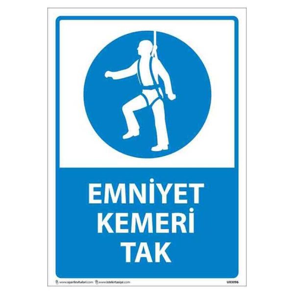 Emniyet Kemeri Tak Uyarı Levhası