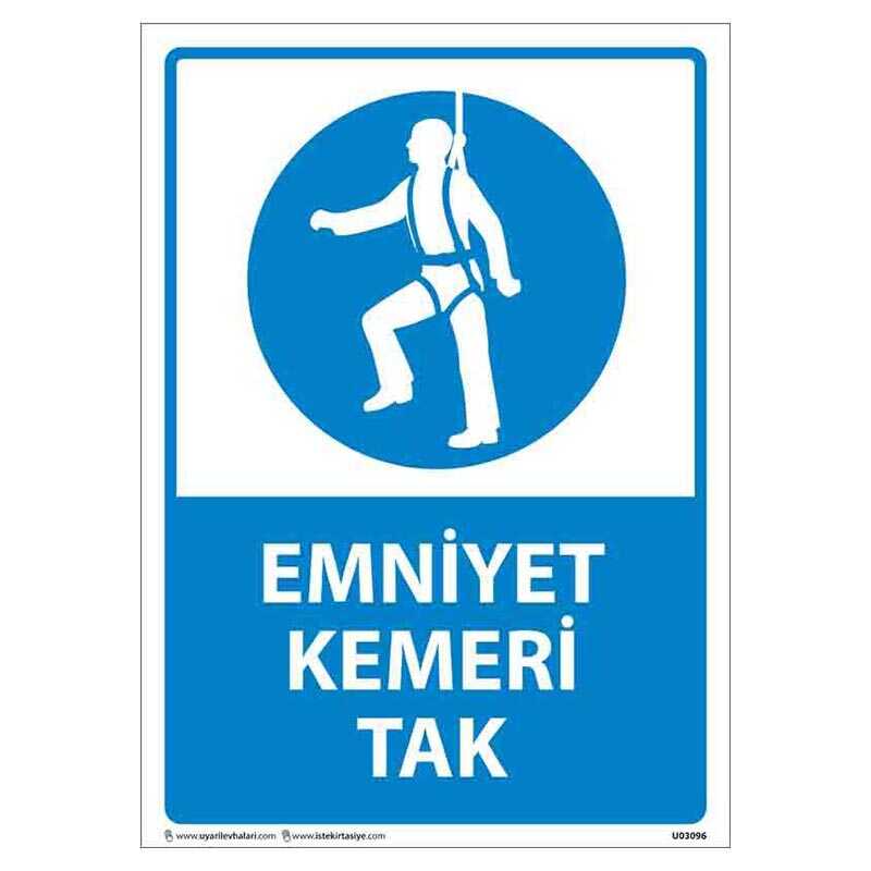 Emniyet Kemeri Tak Uyarı Levhası