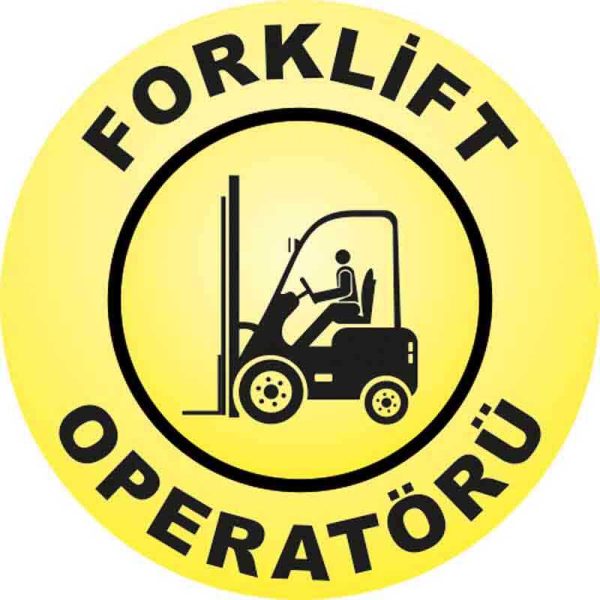 Forklift Operatörü Baret Etiketi 3 Cm Çap