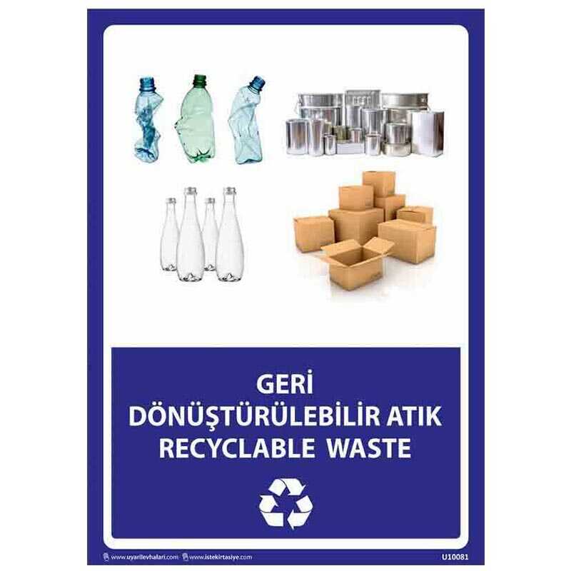 Geri Dönüştürülebilir Atık Uyarı Levhası