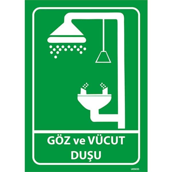 Göz ve Vücut Duşu Uyarı Levhası