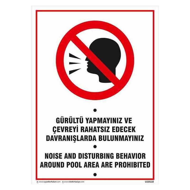 Gürültü Yapmayınız Uyarı Levhası