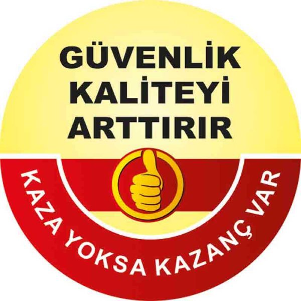 Güvenlik Kaliteyi Artırır Baret Etiketi 3 Cm Çap
