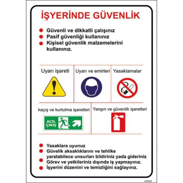 Güvenlik Talimatı Uyarı Levhası