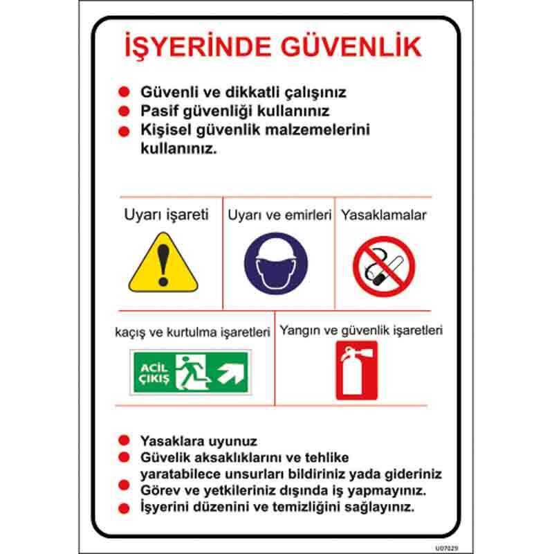 Güvenlik Talimatı Uyarı Levhası