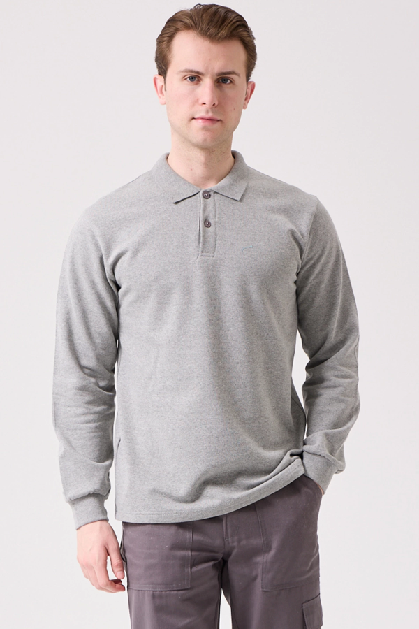Herba Sweatshirt Polo Yaka XL - Gri