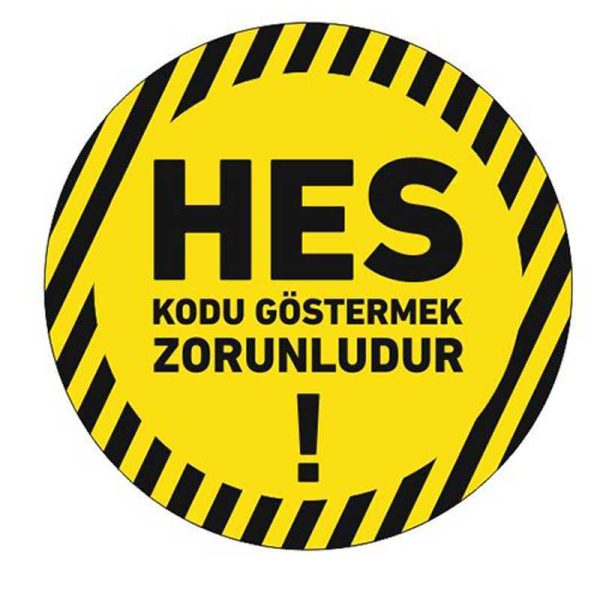 Hes Kodunu Göstermek Zorunludur Zemin Etiketi 30 cm