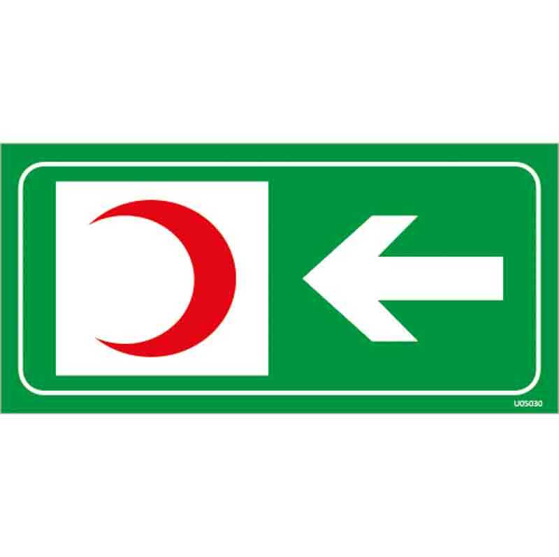İlk Yardım Dolabı Sol Ok Uyarı Levhası