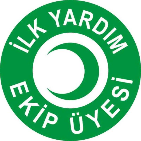 İlk Yardım Ekip Üyesi Baret Etiketi 3 Cm Çap