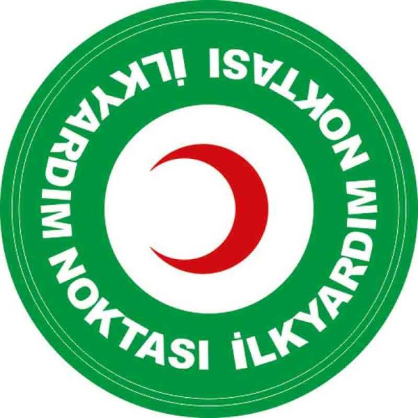 İlk Yardım Noktası Yer Etiketi 30 cm Çap