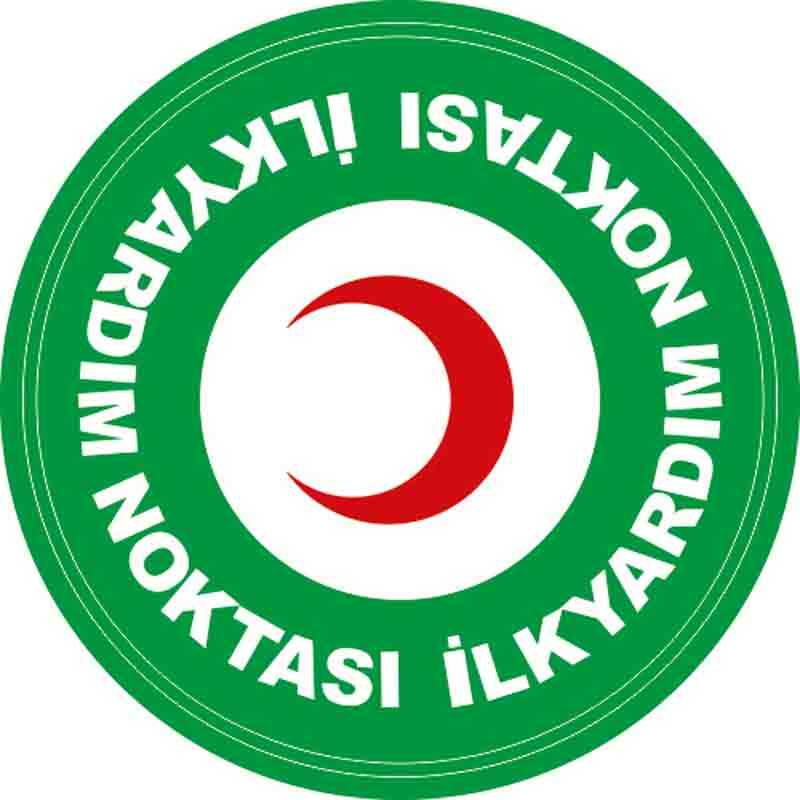 İlk Yardım Noktası Yer Etiketi 30 cm Çap