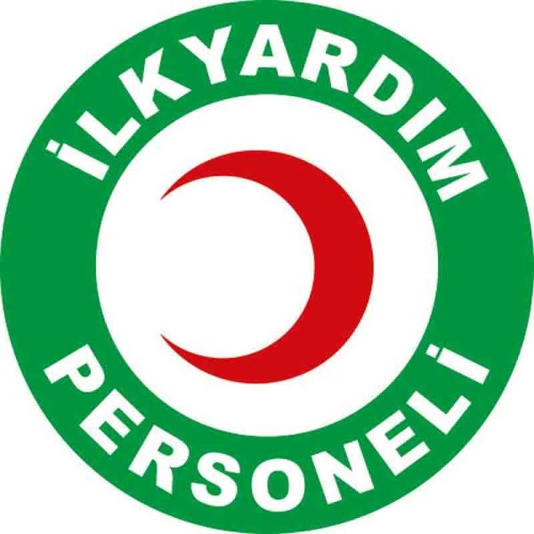 İlk Yardım Personeli Baret Etiketi 3 Cm Çap
