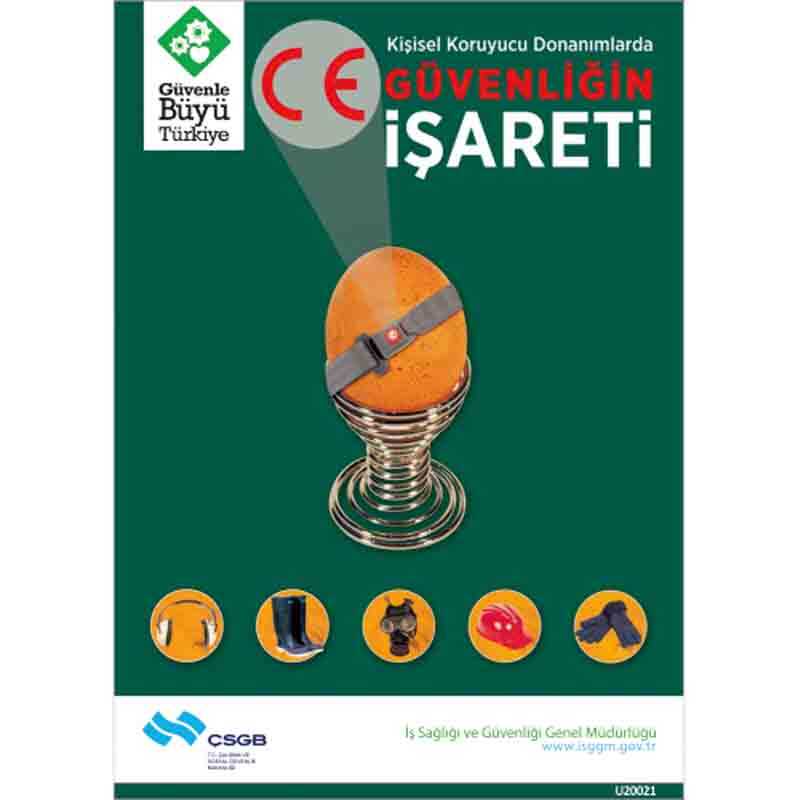 İş Güvenliği Afişi - CE Kişisel Koruyucu Donanımlarda Güvenliğin İşareti