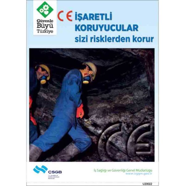 İş Güvenliği Afişi - CE İşaretli Koruyucular Sizi Risklerden Korur