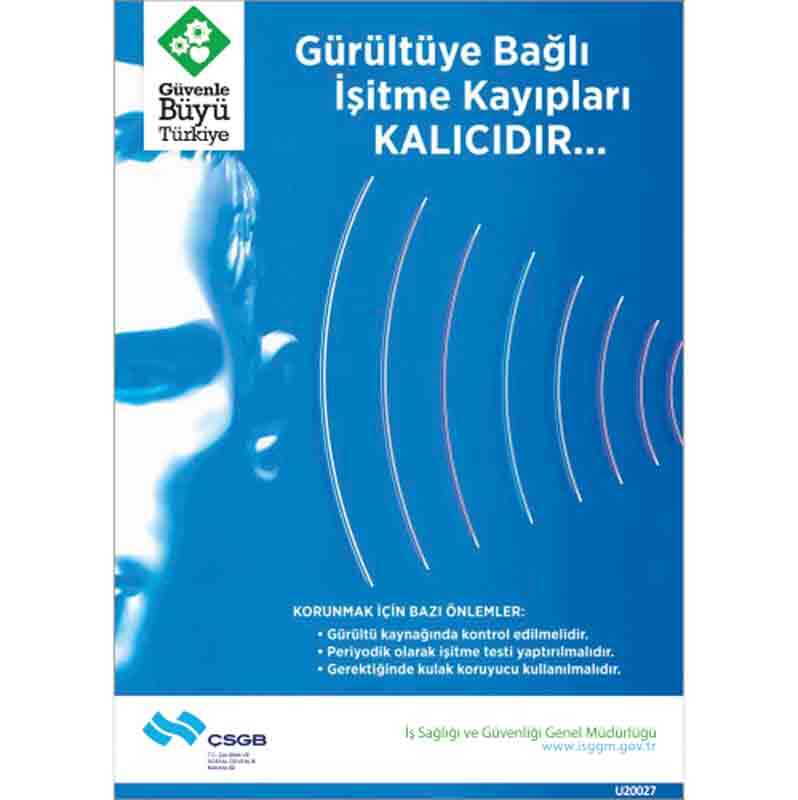 İş Güvenliği Afişi - Gürültüye Bağlı İşitme Kaybı Kalıcıdır