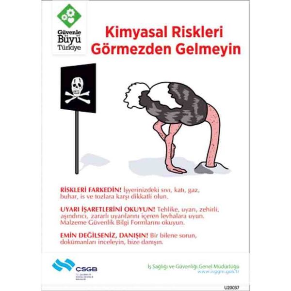 İş Güvenliği Afişi - Kimyasal Riskleri Görmezden Gelmeyin
