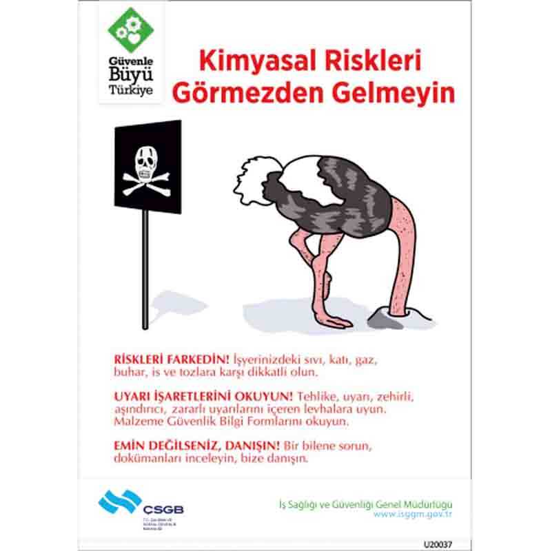 İş Güvenliği Afişi - Kimyasal Riskleri Görmezden Gelmeyin