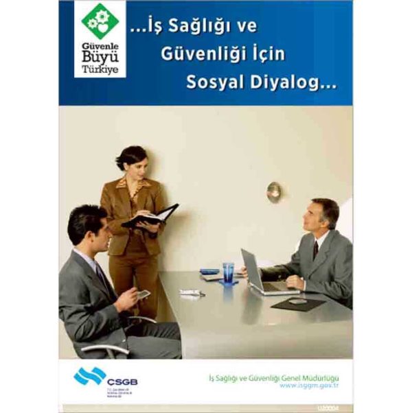 İş Güvenliği Afişi - İş Sağlığı ve Güvenliği İçin Sosyal Diyalog