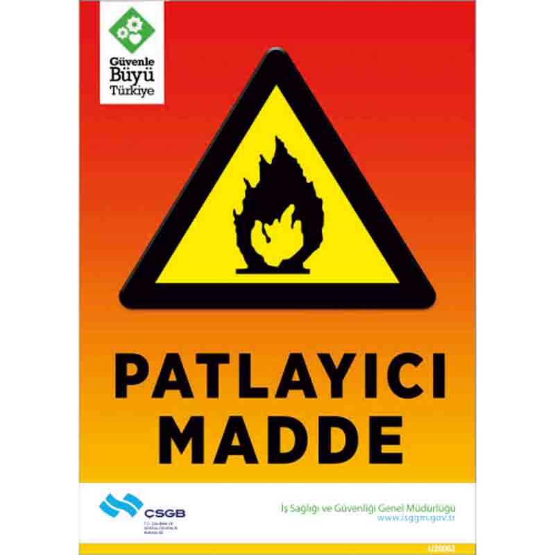 İş Güvenliği Afişi - Patlayıcı Madde