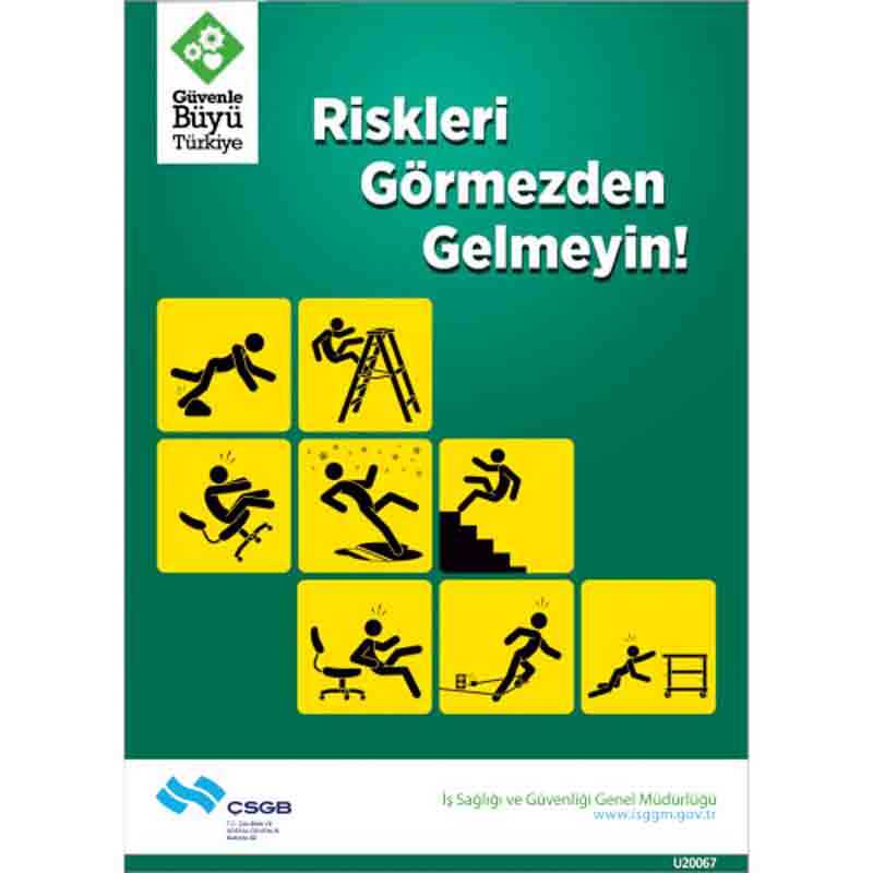 İş Güvenliği Afişi - Riskleri Görmezden Gelmeyin