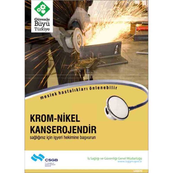 İş Güvenliği Afişi - Krom Nikel Kanserojendir