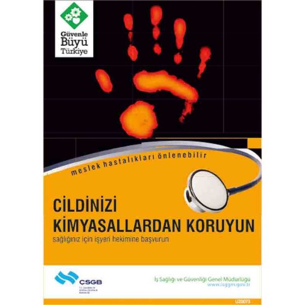 İş Güvenliği Afişi - Cildinizi Kimyasallardan Koruyun