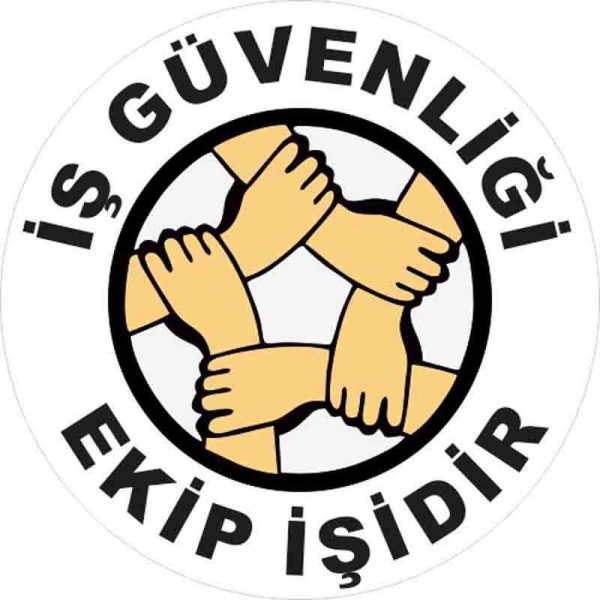İş Güvenliği Ekip İşidir Baret Etiketi 3 Cm Çap