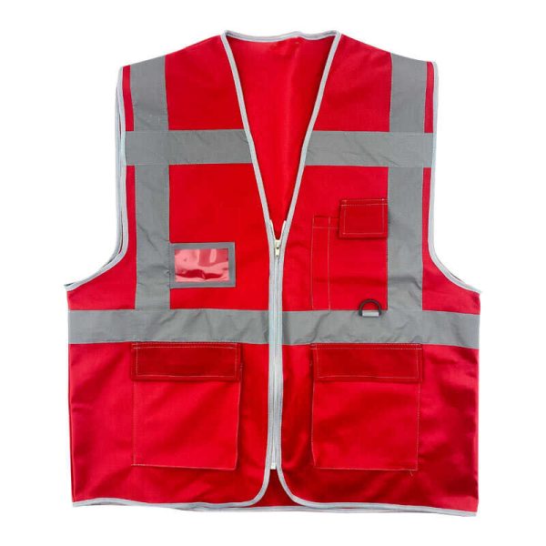 İş Güvenliği İkaz Yeleği Mühendis Tipi XL Kırmızı