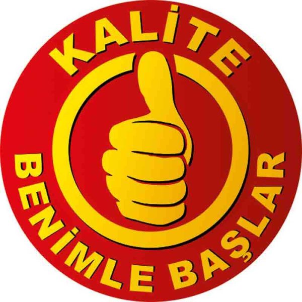 Kalite Benimle Başlar Baret Etiketi 3 Cm Çap
