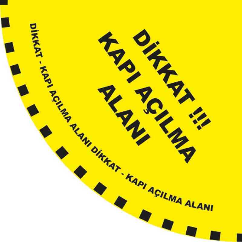 Kapı Açılma Alanı Ters Yön Yer Etiketi 80 cm