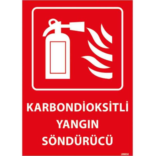 Karbondioksitli Yangın Söndürücü Uyarı Levhası