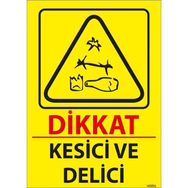 Kesici ve Delici Uyarı Levhası