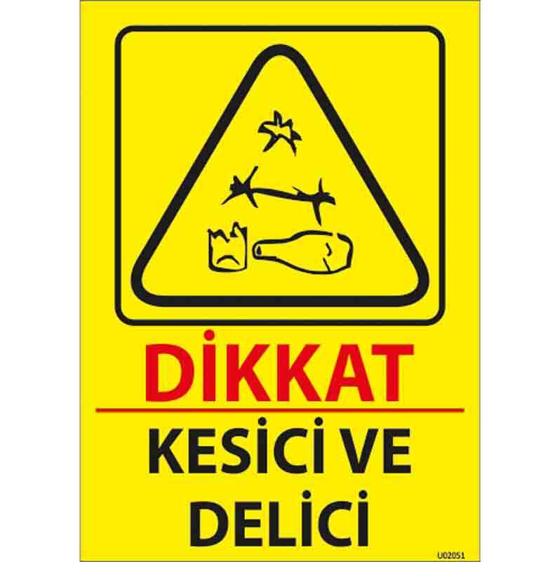 Kesici ve Delici Uyarı Levhası
