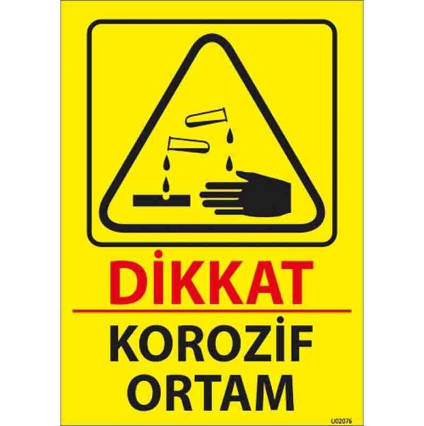 Korozif Ortam Uyarı Levhası
