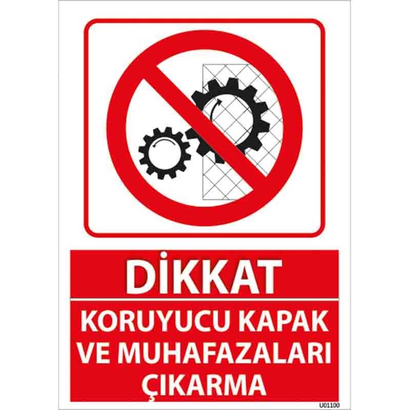 Koruyucu Kapak ve Muhafazaları Çıkarma Uyarı Levhası
