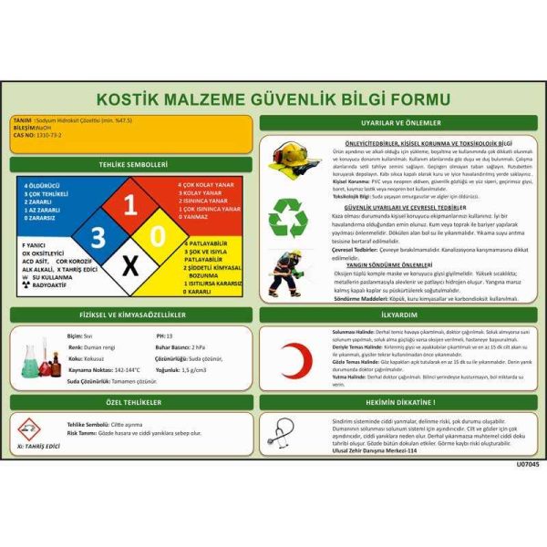 Kostik Malzeme Güvenlik Bilgi Formu Talimatı