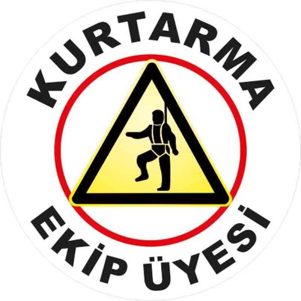 Kurtarma Ekip Üyesi-2 Baret Etiketi 3 Cm Çap
