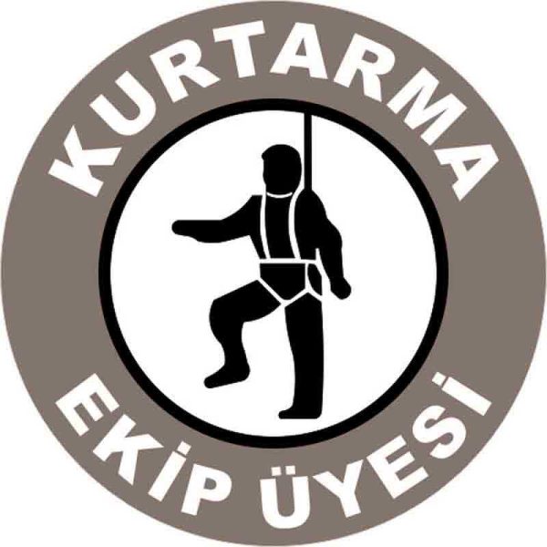 Kurtarma Ekip Üyesi Baret Etiketi 3 Cm Çap