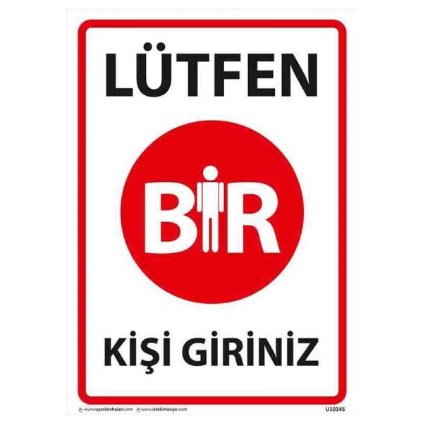 Lütfen Bir Kişi Giriniz Uyarı Levhası U10145