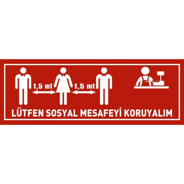 Lütfen Sosyal Mesafeyi Koruyalım Yer Etiketi Şerit 70 cm U21088