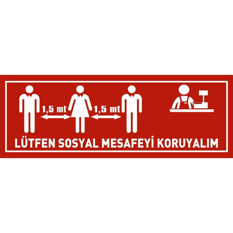 Lütfen Sosyal Mesafeyi Koruyalım Yer Etiketi Şerit 70 cm U21088