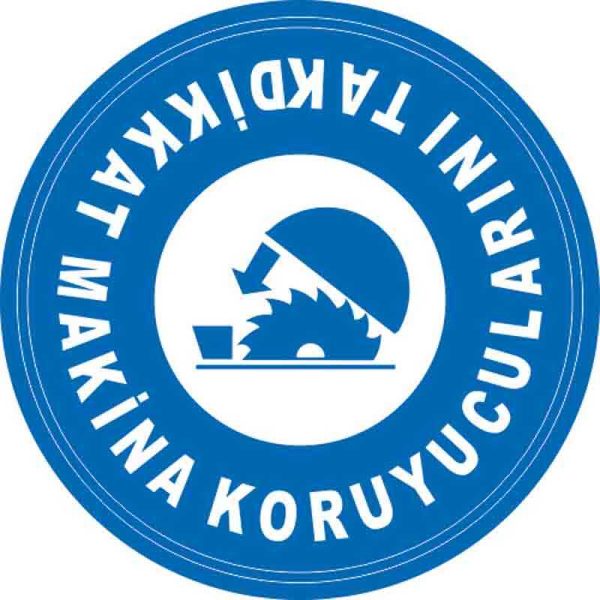 Makine Koruyucularını Tak Yer Etiketi 30 cm Çap
