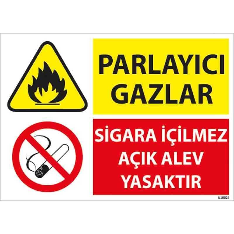 Parlayıcı Gazlar Uyarı Levhası