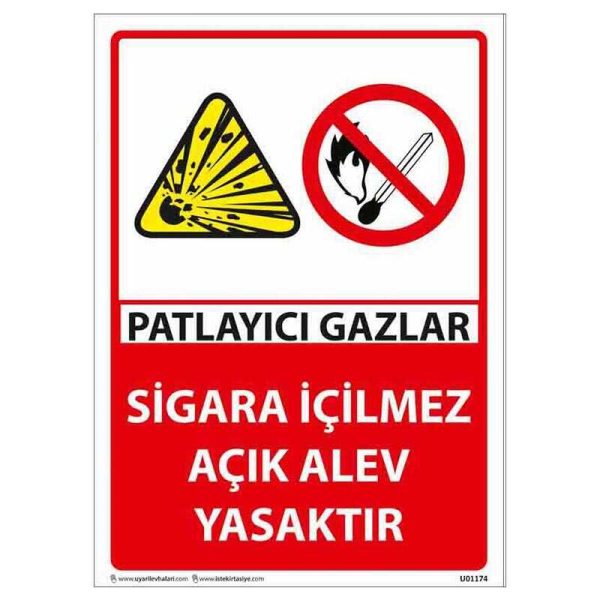 Patlayıcı Gazlar Uyarı Levhası