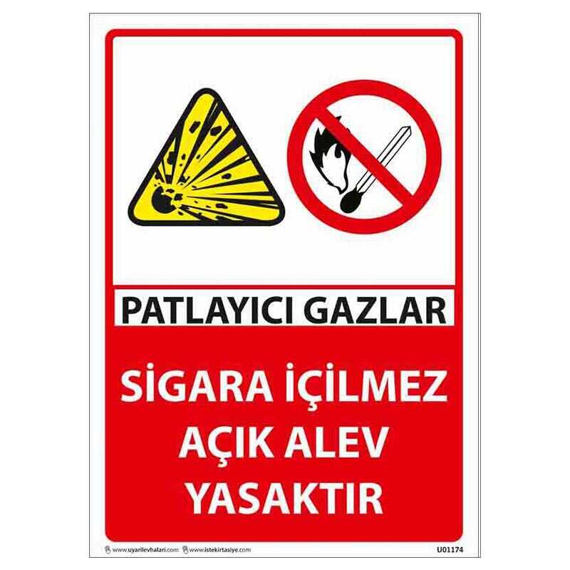 Patlayıcı Gazlar Uyarı Levhası