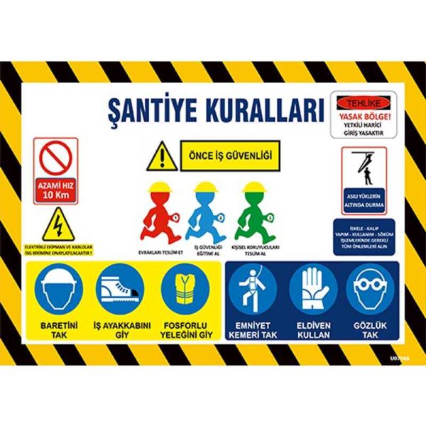Şantiye Kuralları Uyarı Levhası