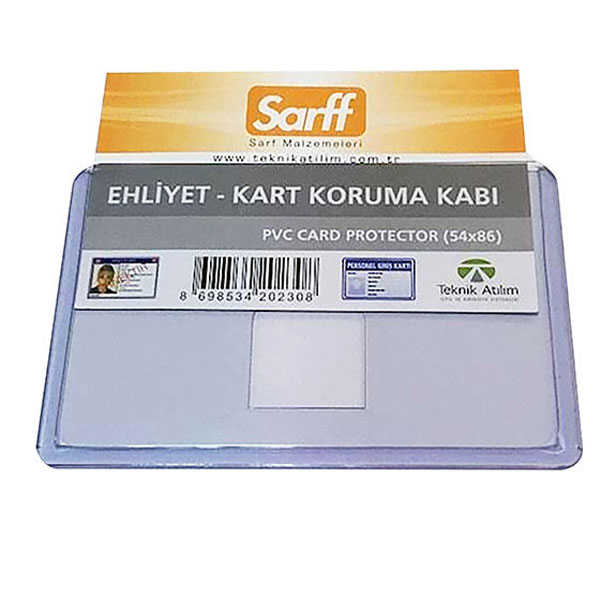 Sarff Pvc Lüx Kimlik Ehliyet Koruma Kabı 55 x 85 mm